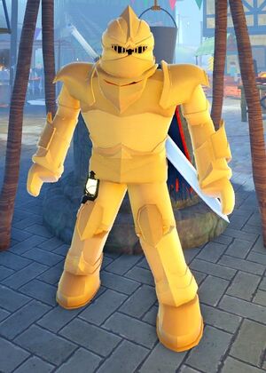 Player wearing Gold armor
